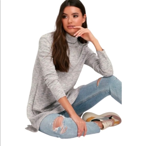We The Free by Free People Stonecold Ivory multi turtleneck tunic top size small - Picture 1 of 7